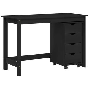 vidaXL Set birou și cabinet 2 buc. Negru Lemn masiv de pin