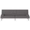 vidaXL Canapea extensibilă cu suporturi pahare, gri, piele ecologică