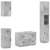 vidaXL Set de dulapuri pentru baie, 4 piese HOORN Gri Beton