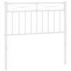 vidaXL Tăblie de pat de schimb metalică, alb, 90 cm