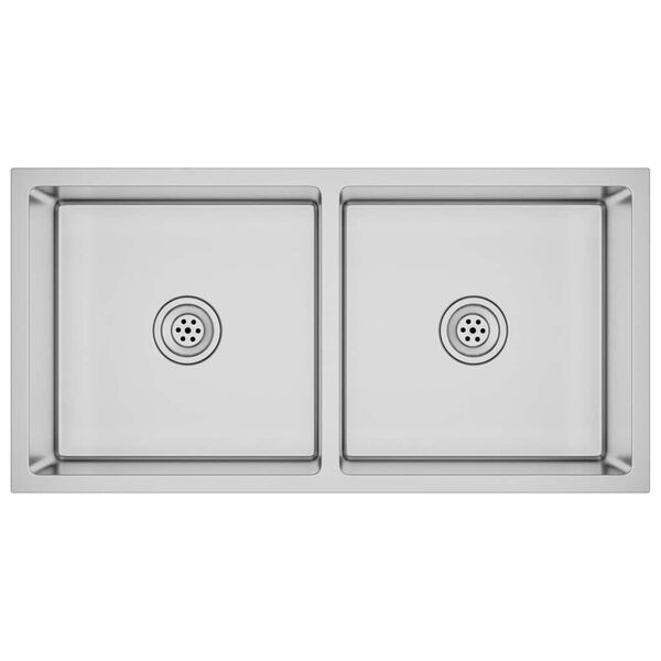 vidaXL Chiuvetă de bucătărie lucrată manual, oțel inoxidabil