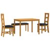 vidaXL Set de dining 4 buc. Negru Lemn de stejar masiv