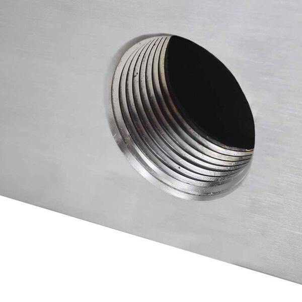 F&acirc;nt&acirc;nă de piscină dreptunghiulară cu cascadă 45 cm oțel inoxidabil