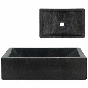 vidaXL Chiuvetă, negru extralucios, 45x30x12 cm, marmură