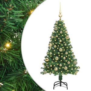 vidaXL Brad de Crăciun artificial Verde 120 cm PVC și Oțel și Plastic