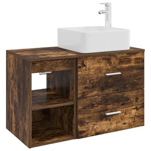 vidaXL Set de mobilier pentru baie 2 buc. Stejar fumuriu