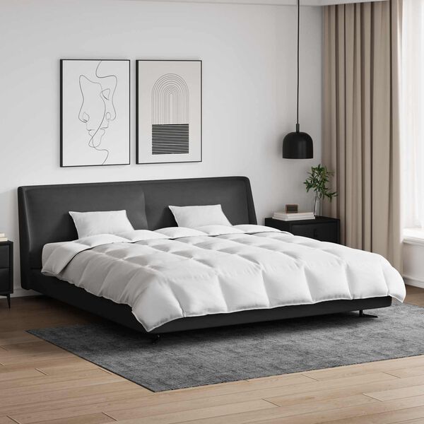 vidaXL Set de Pături cu pernă 3 pcs Alb Pene de rață