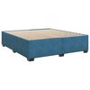 vidaXL Pat box spring cu saltea, albastru, 200x200 cm, catifea