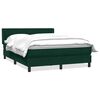 vidaXL Pat box spring cu saltea, verde &icirc;nchis, 160x220 cm, catifea