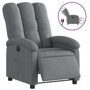 vidaXL Fotoliu rabatabil electric, gri &icirc;nchis, material textil