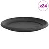 vidaXL Tavă rotundă pentru flori 24 buc. Negru &Oslash; 27 x 2,5 cm Plastic