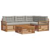 vidaXL Set de canapele de exterior 5 buc. Gri natural și deschis