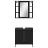 vidaXL Set mobilier de baie, 2 piese, negru, lemn compozit