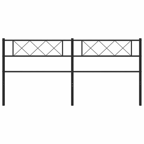 vidaXL Tăblie de pat de schimb metalică, negru, 180 cm