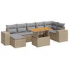 vidaXL Set canapele de grădină, 8 piese, cu perne, bej, poliratan