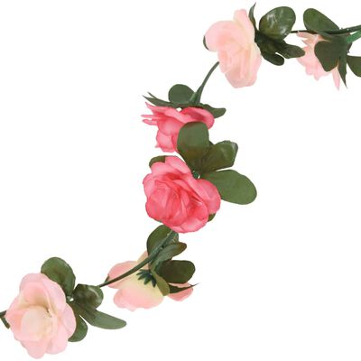 vidaXL Ghirlande de flori artificiale, 6 buc., roze, 240 cm
