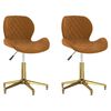 vidaXL Scaune de bucătărie pivotante, 2 buc., maro, catifea