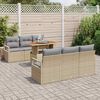vidaXL Set de canapele pentru grădină 7 pcs Bej Rattan poli