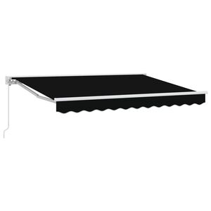 vidaXL Copertină retractabilă manuală Negru 3 x 2,5 m