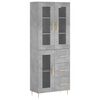 vidaXL Dulap &icirc;nalt, gri beton, 69,5x34x180, lemn compozit