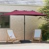 vidaXL Parasol de Grădină Roșu Bordeaux 385 x 209 x 244 cm Poliester