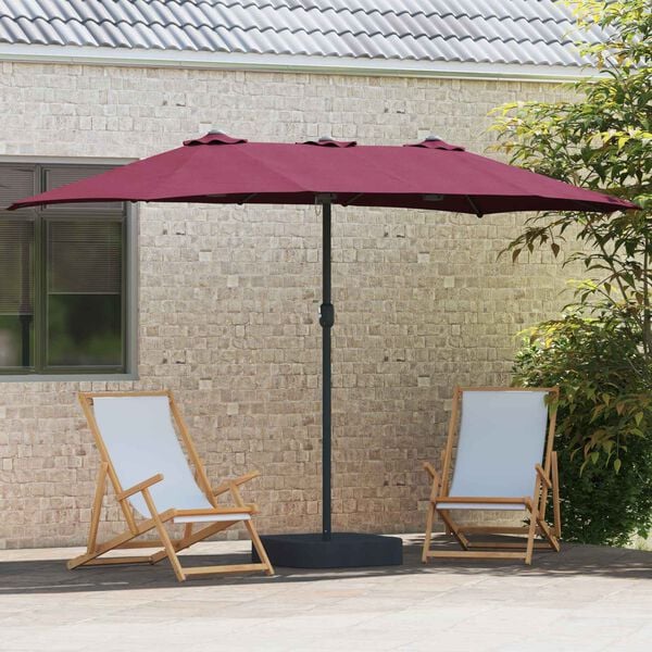 vidaXL Parasol de Grădină Roșu Bordeaux 385 x 209 x 244 cm Poliester