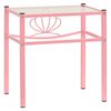 vidaXL Noptieră, roz și transparent, 42,5x33x44,5 cm, metal și sticlă