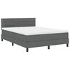 vidaXL Pat boxspring cu saltea Gri &icirc;nchis 140 x 200 cm țesătură