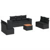 vidaXL Set mobilier de grădină cu perne, 8 piese, negru, poliratan
