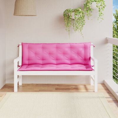 vidaXL Perne bancă de grădină, 2 buc., roz, 150x50x7 cm, textil