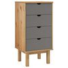 vidaXL Dulap cu sertar "OTTA", maro/gri, 45x39x90cm, lemn masiv pin