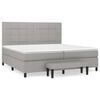 vidaXL Pat box spring cu saltea, gri deschis, 200x200 cm, textil