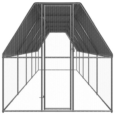 vidaXL Coteț de păsări pentru exterior, 2x10x2 m, oțel galvanizat
