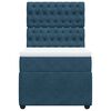 vidaXL Pat box spring cu saltea, albastru, 90x200 cm, catifea