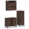 vidaXL Set mobilier de baie, 3 piese, stejar maro, lemn prelucrat