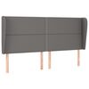 vidaXL Tăblie de pat cu aripioare gri 203x23x118/128 cm piele eco