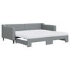 vidaXL Pat de zi cu extensie și saltele, gri deschis 90x190 cm textil
