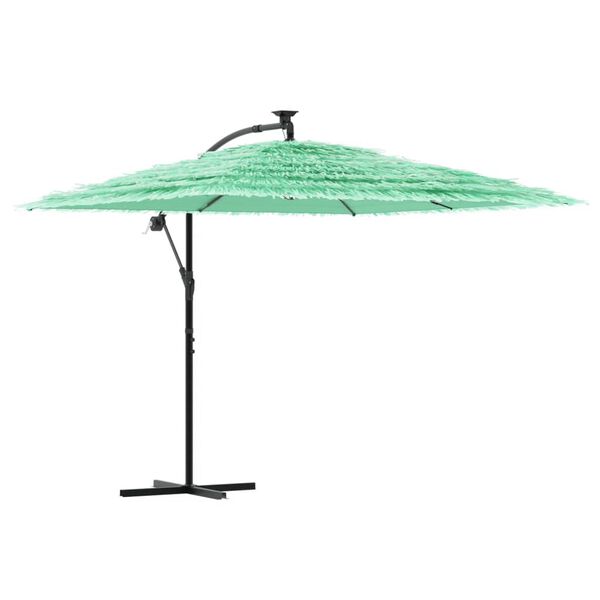 vidaXL Umbrelă soare de grădină cu st&acirc;lp din oțel, verde 269x269x235cm