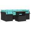 vidaXL Set de canapele pentru grădină 7 buc. Negru Rattan poli