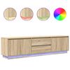 vidaXL Dulap TV cu lumini LED Stejar Sonoma 193,5x41x50 cm