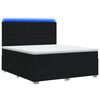 vidaXL Pat cu arcuri LED și saltea Negru 180 x 200 cm Țesătură