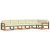 vidaXL Set de canapele de exterior cu pernă 6 pcs Natural și Crem