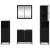 vidaXL Set de mobilier pentru baie 4 pcs Stejar Negru Lemn compozit