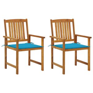vidaXL Scaune de grădină cu perne, 2 buc., lemn masiv acacia