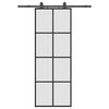 vidaXL Ușă glisantă cu set de feronerie neagră 76x205 cm Sticlă ESG