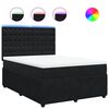vidaXL Pat box spring cu saltea, negru, 160x200 cm, catifea
