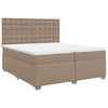 vidaXL Pat continental cu saltea, cappuccino, 200x200 cm, piele eco