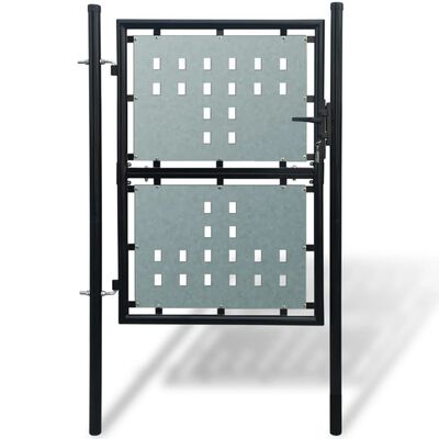 vidaXL Poartă de gard cu o ușă, negru, 100x200 cm