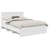 vidaXL Cadru de pat cu headboard Alb 140 x 200 cm Lemn prelucrat
