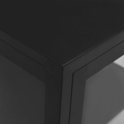 vidaXL Servantă, negru, 38x35x70 cm, oțel și sticlă